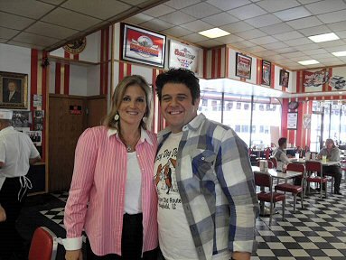 Grace Keros with Adam Richman at American Coney Island